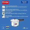 Prestige Popular Stainless Steel Pressure Cooker – Durable SS Body, Gas & Induction Compatible