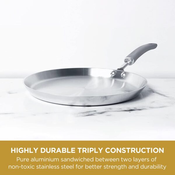 Meyer Trivantage Stainless Steel Flat Tawa 28cm (Nickel Free)