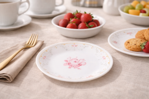 Corelle Gold Premier Range Small Plate Set 17 cm Blooming Pink – Set of 6 pcs