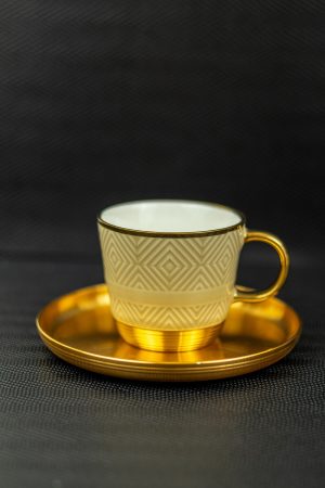 Luxury Gold Cup & Saucer 12pcs Set