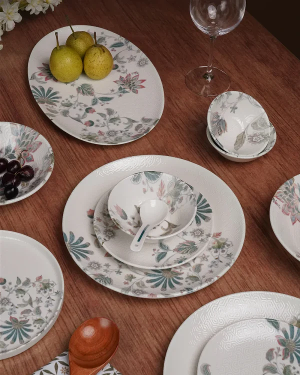 VG Stellar Jacobean Porcelain Dining Collection Dinner Set – 35 Pieces