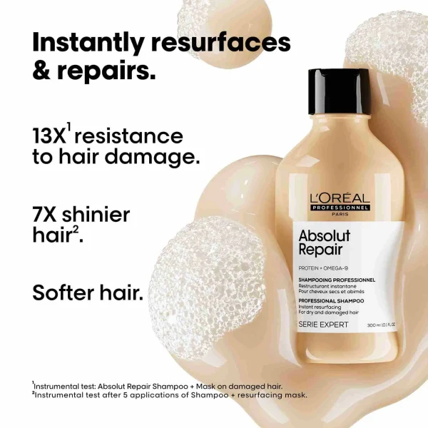 Loreal Professional Absolut Repair Shampoo For Dry and Damaged Hair With Protein & Omega-9 300ml