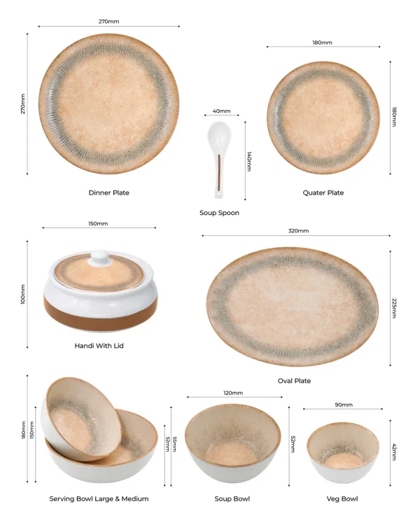 VG Celestia Collection Porcelain Dinner Set– 35 Pieces Nebula