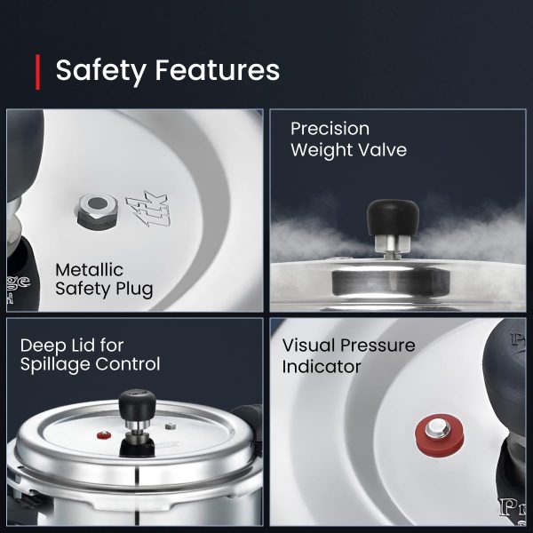 Prestige Deluxe Alpha Svachh Stainless Steel Pressure Cooker | Triply Base & Spill-Proof Lid