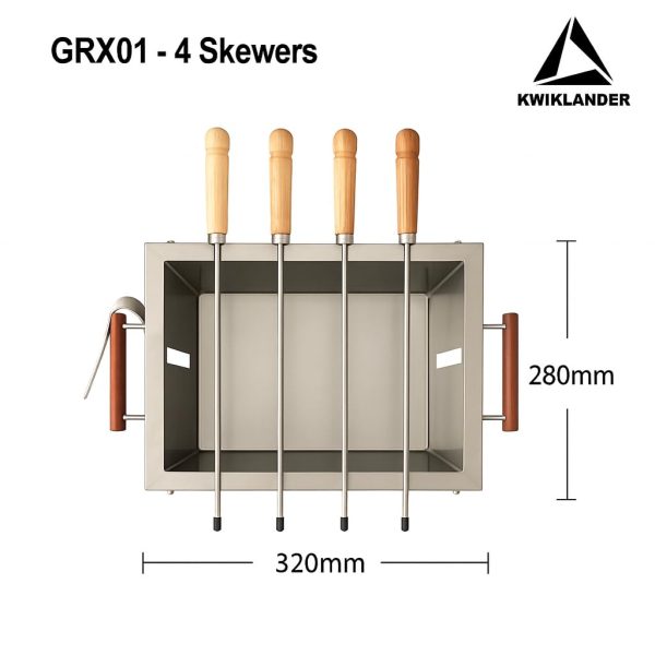 Kwiklander SS BBQ Grill GRX01G – Stainless Steel Charcoal Barbeque for Home & Outdoor Cooking