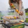 GO GRILL Portable & Disposable Barbeque Grill Set | Instant Lighting Lumpwood Charcoal Included | Ready-to-Use BBQ Grill | Food Safe Certified | India’s First Eco-Friendly Barbecue for Outdoor Cooking