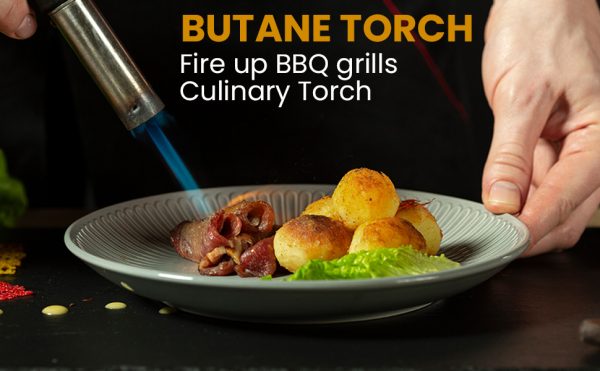 Kwiklander Blow Torch with Butane Canister | Refillable Flame Torch for BBQ, Kitchen & Outdoor Use