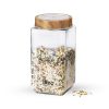 Treo Woody Cube Glass Jar | Airtight Kitchen Storage Container