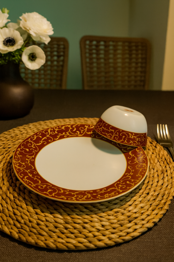 Laopala Diva Sovrana Dinner Set 27Pcs – Annasa Red Opalware Dining Set