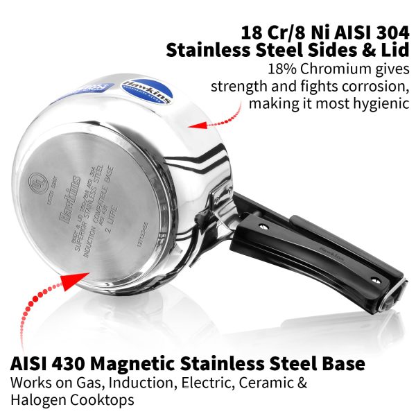 Hawkins Stainless Steel Pressure Cooker – Induction Friendly