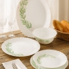 Laopala Diva Classique Collection Dinner Set 27Pcs Olive Trails Opalware Dining Set