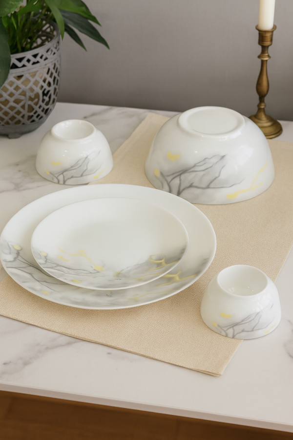 Laopala Diva Pearl Collection Dinner Set 20Pcs – Twilight Clouds Opalware Dining Set