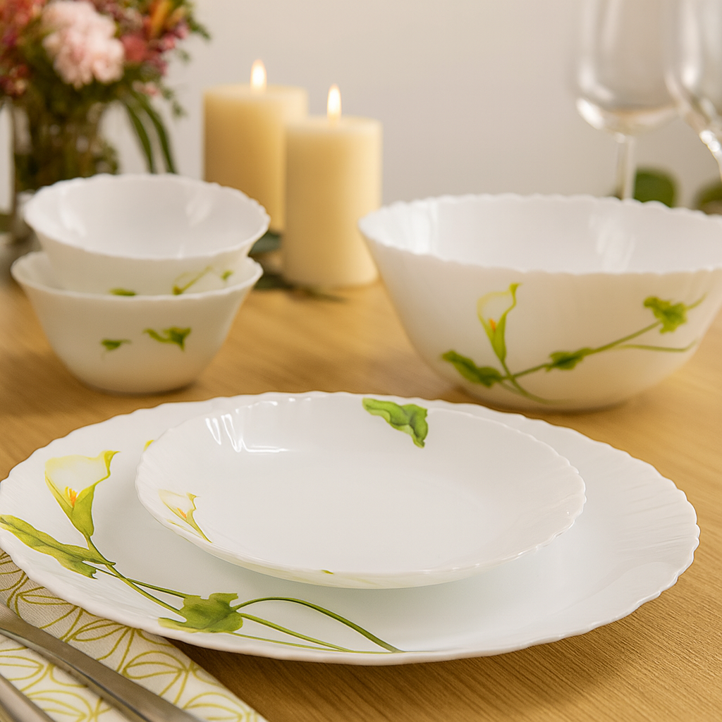 Laopala Diva Classique Collection Dinner Set 19Pcs – Vintage Magic Opalware Dining Set