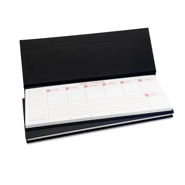Weekly Desk Planner Charcoal Productivity Notepad – 7MM