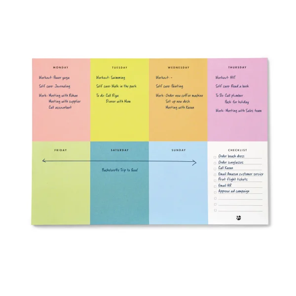 Weekly Desk Pad Colour Block Planner For Office & Home – 7MM
