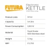 Futura Stainless Steel Electric Kettle 1.4L Fast Boil Kettle – FKTA1