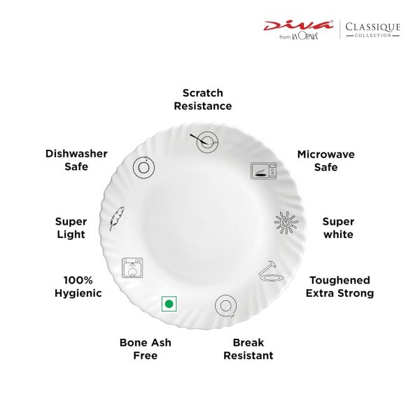 Laopala Diva Classique Collection Dinner Set 19Pcs – Blue Daisy Opalware Dining Set