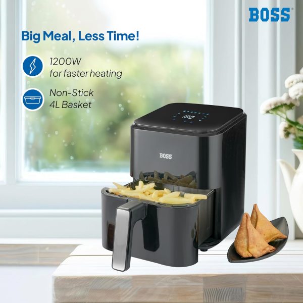 BOSS SmartFry Air Fryer B-551 – Healthy Oil-Less Cooking, 5.5L Capacity, Digital Touchscreen