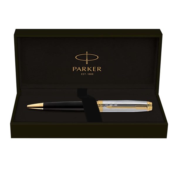 Parker Ambient Deluxe Roller Ball Pen ? Black with Gold Trim