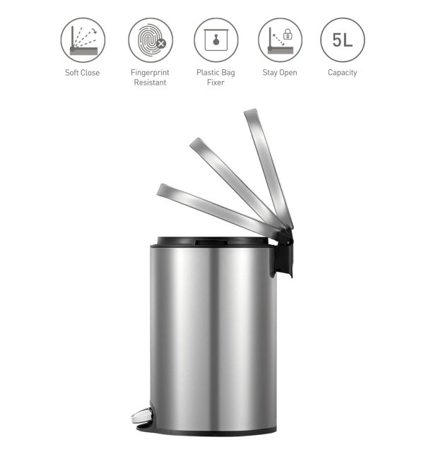 Obsessions Eko Step Bin Artistic MT 5L – Stainless Steel Pedal Dustbin