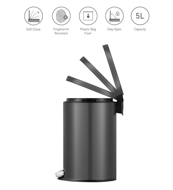 Obsessions Eko Step Bin Artistic – 5L Stainless Steel Pedal Dustbin