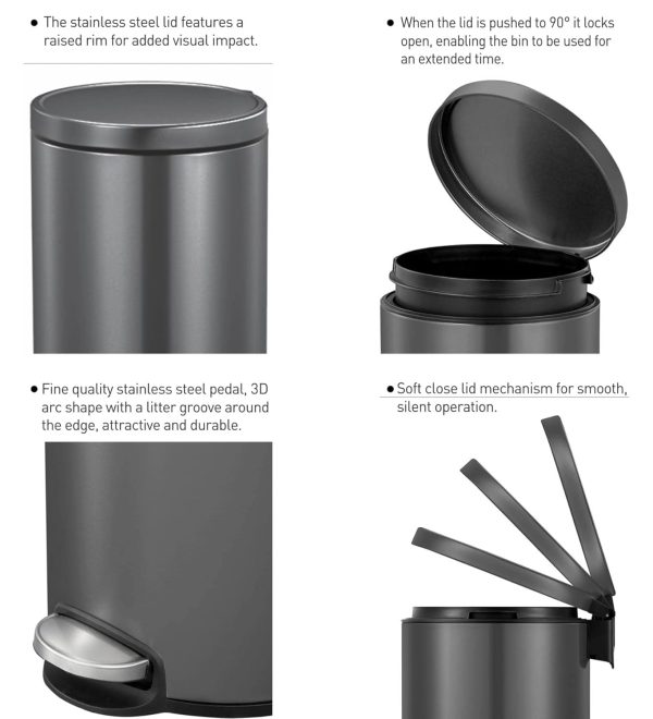 Obsessions Eko Step Bin Artistic – 5L Stainless Steel Pedal Dustbin