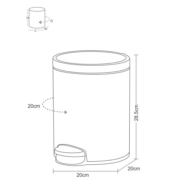 Obsessions Eko Step Bin Artistic – 5L Stainless Steel Pedal Dustbin
