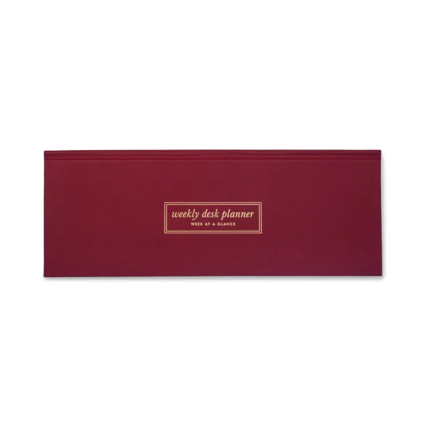 Weekly Desk Planner – Burgundy | Premium Office Planner – 7MM