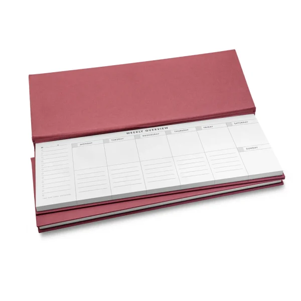 Weekly Desk Planner – Burgundy | Premium Office Planner – 7MM