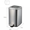 Obsessions EKO Regent Step Trash Bin 6L – Stainless Steel Pedal Dustbin