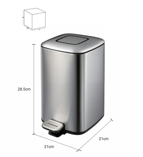 Obsessions EKO Regent Step Trash Bin 6L – Stainless Steel Pedal Dustbin