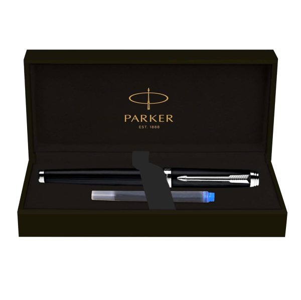 Parker Ambient Lacquer Black Fountain Pen & Ball Pen Set ? Premium Writing Instrument