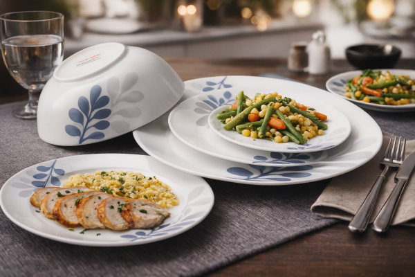 La Opala Diva Pearl Collection Dinner Set 20Pcs – Indigo Bliss Opalware Dining Set