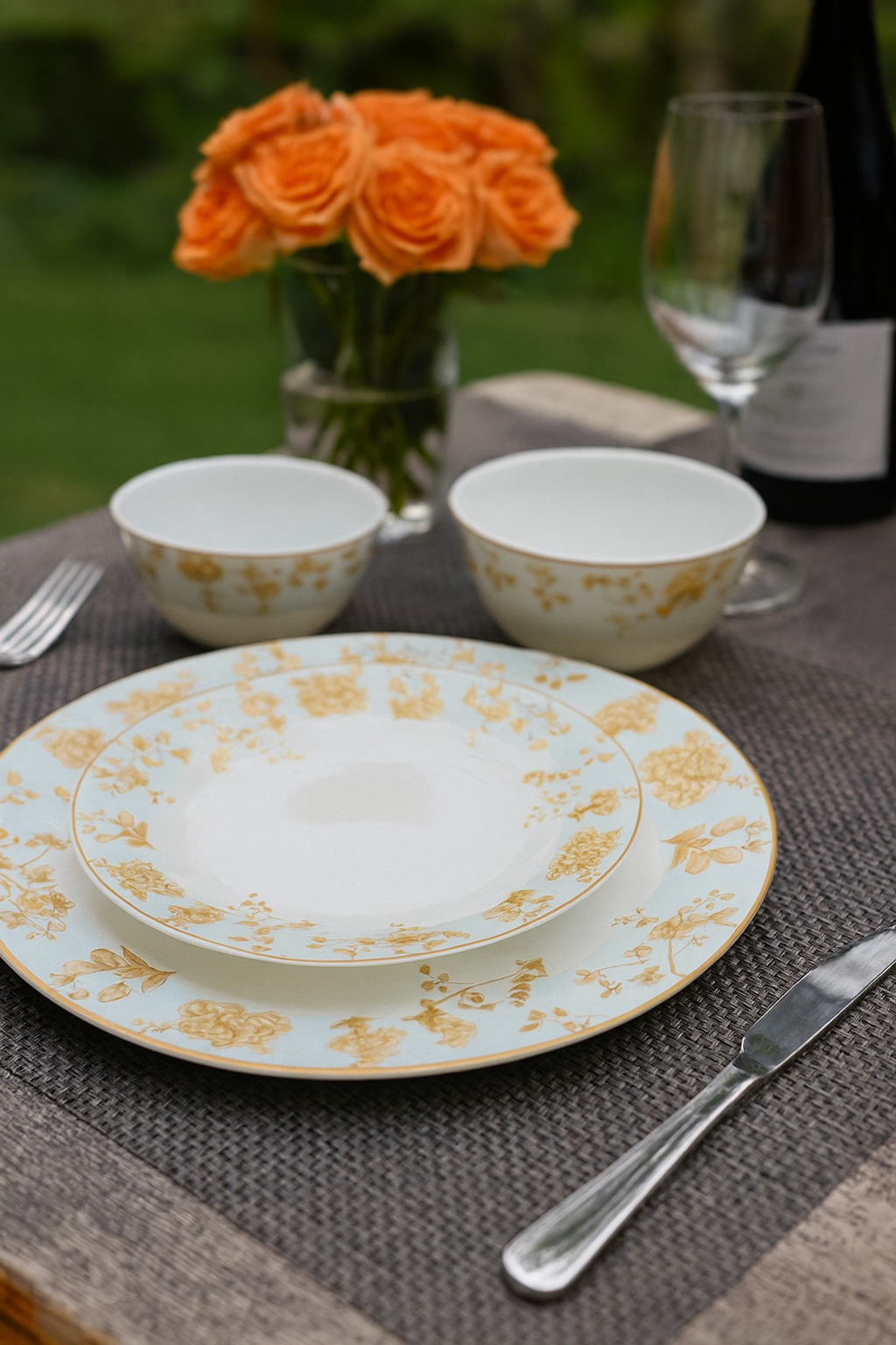 Laopala Diva Sovrana Dinner Set 27Pcs – Medusa Gold Opalware Dining Set