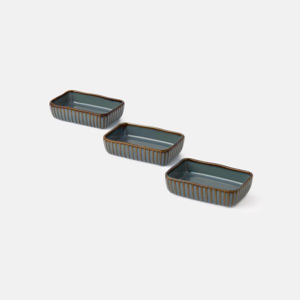 Rena Teal Rectangle Dish Hostware Set of 3