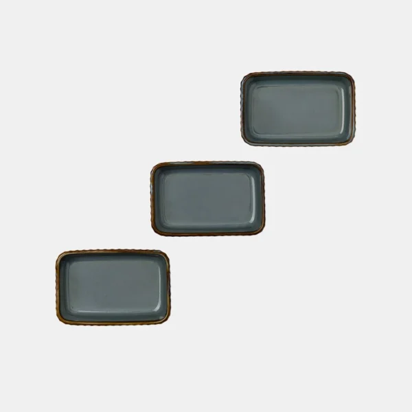 Rena Teal Rectangle Dish Hostware Set of 3