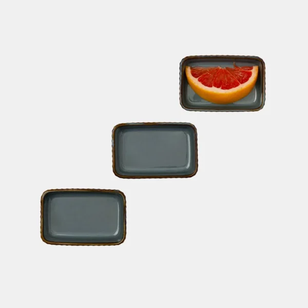 Rena Teal Rectangle Dish Hostware Set of 3