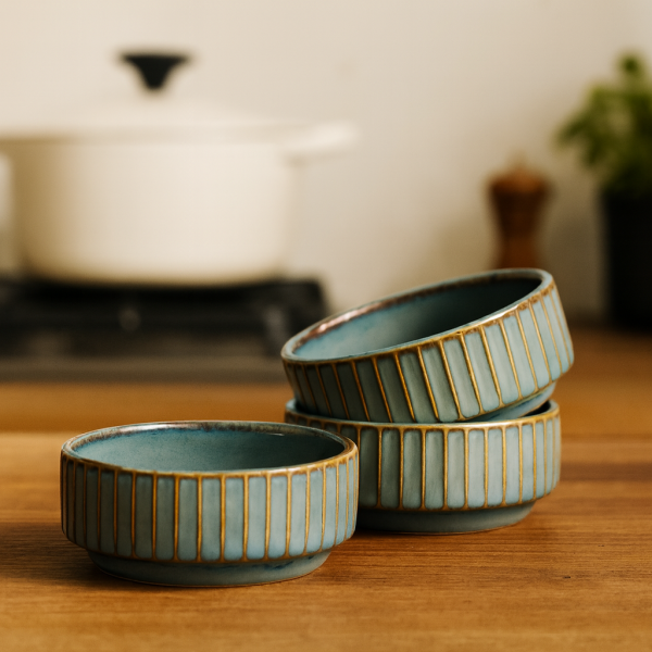 Teal Cirque Bowl Hostware Set of 3