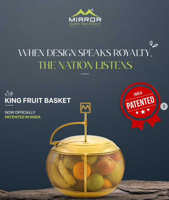Mirror King Fruit Basket with Lid – Premium 304 Steel Mesh Fruit Storage for Kitchen & Dining