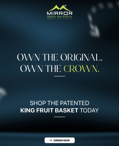 Mirror King Fruit Basket with Lid – Premium 304 Steel Mesh Fruit Storage for Kitchen & Dining