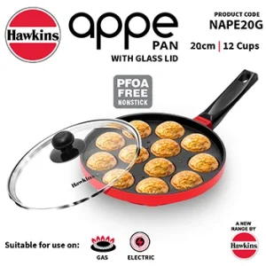 Hawkins Non-Stick Appe Pan (NAPE20G) – 20 Pit Appam Patra for Crispy Appes