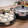 Vinod Hard Anodised Multi Kadai with Lid – Deep Kadhai for Frying & Cooking and Induction Friendly
