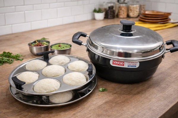 Vinod Hard Anodised Multi Kadai with Lid – Deep Kadhai for Frying & Cooking and Induction Friendly