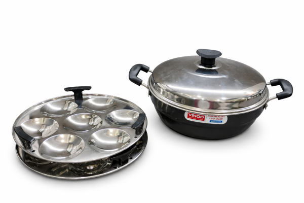 Vinod Hard Anodised Multi Kadai with Lid – Deep Kadhai for Frying & Cooking and Induction Friendly