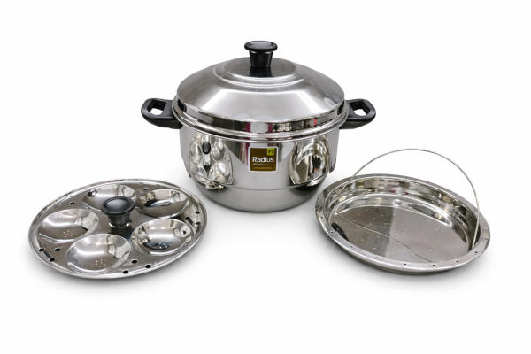 Radius Elite Plain Idly Pot 20 pits – Stainless steel Idli Cooker