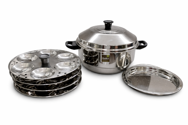 Radius Elite Plain Idly Pot 24 pits – Stainless steel Idli Cooker