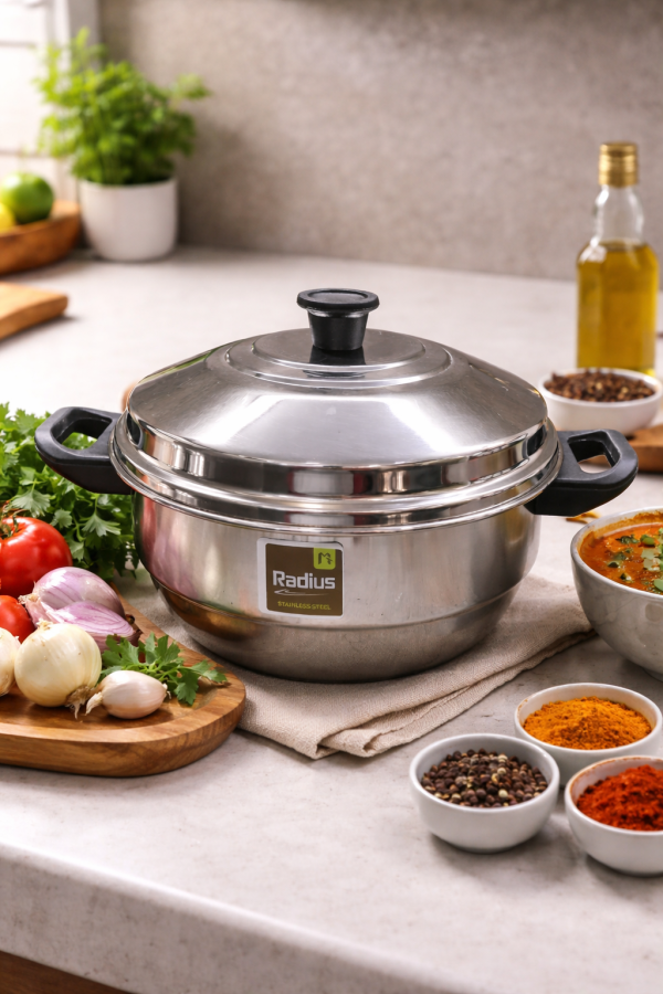 Radius Elite Plain Idly Pot 12 pits – Stainless steel Idli Cooker