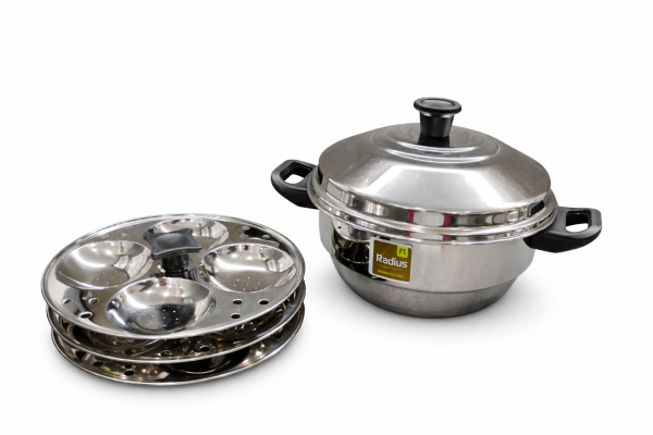 Radius Elite Plain Idly Pot 12 pits – Stainless steel Idli Cooker