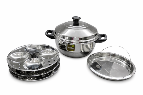 Radius Elite Plain Idly Pot 12 pits – Stainless steel Idli Cooker