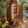 Pipal Pure Copper Water Matka – 8 Litre Hammered – Traditional Copper Water Pot for Drinking Water